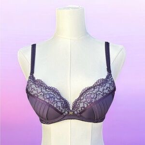 Elegant Purple Lace Bra